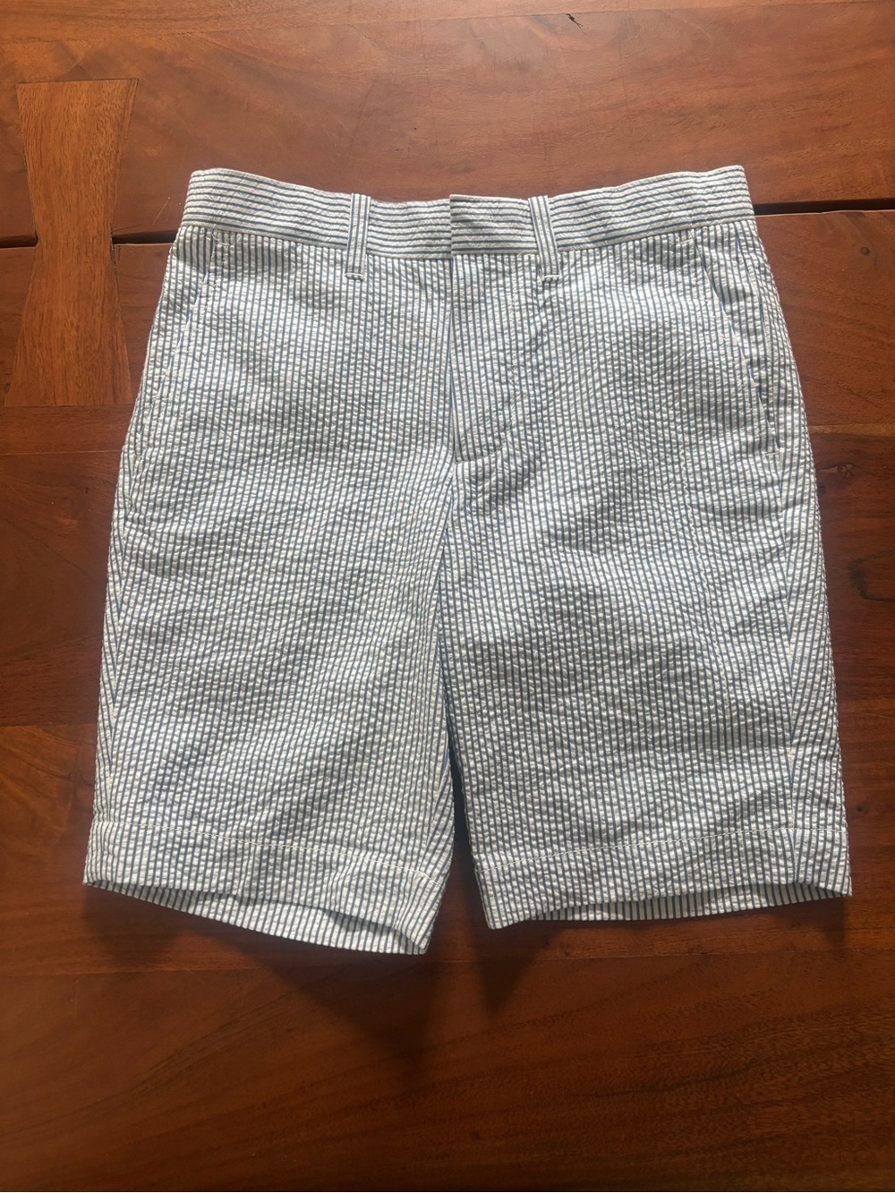 Crewcuts Blue and White Seersucker Shorts